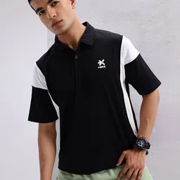 HRX by Hrithik Roshan Colourblocked Polo Collar Lifestyle T-shirt-picture-13