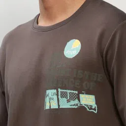 showoffff SHOWOFF Grey Slim Fit Printed Sweatshirt image 5