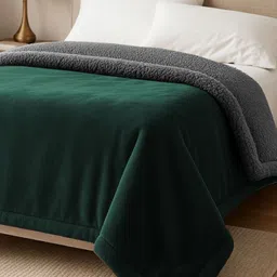 bsb home Green & Grey Heavy Winter 400 GSM Blanket image 5
