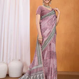 all about you Floral Pashmina Saree image 4