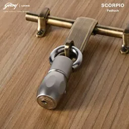 Godrej Ultra Scorpio 40 mm Brass and Stainless Steel Electroplated Finish 3 Keys Padlock image 2