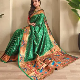 Mameraa Ethnic Motifs Zari Art Silk Saree image 3