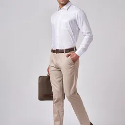 Cottonking Men Slim Fit Solid Spread Collar Pure Cotton Formal Shirt image 2