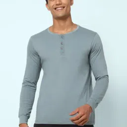 Ajile by Pantaloons Sea Blue Cotton Slim Fit Lounge T-Shirt-picture-41
