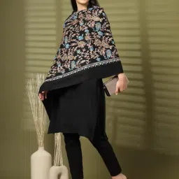 Mafadeny Black Regular Fit Printed Stole image 5