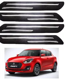 SCA Rubber Car Side Bumper Protector Guard with Double Chrome Strip for Maruti Suzuki Swift 2018 Model Black (Set of 4)-picture-15