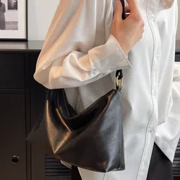 PURPLEHUNT Women Solid Leather Shoulder Bag image 5