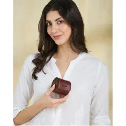 Fabindia Brown Leather Coin Pouch-image-34