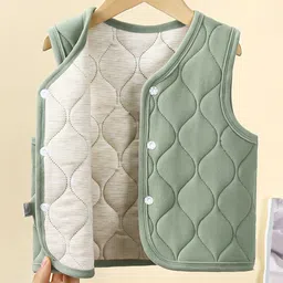 Babymoon Kids Self Design Collarless Lightweight Quilted Jacket With Zip Detail-picture-40