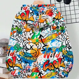 Bolly Lounge Cotton Knit Full Sleeves Typography Printed Light Winter Hooded Sweatshirt - White image 3