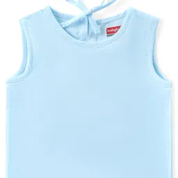 Babyhug 100% Cotton Woven Sleeveless Solid Colour Jhablas With Knot Tie Up Pack of 5 - Multicolour image 4