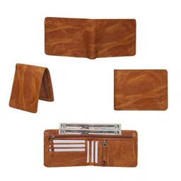 JND Men Textured Zip Detail PU Two Fold Wallet image 3