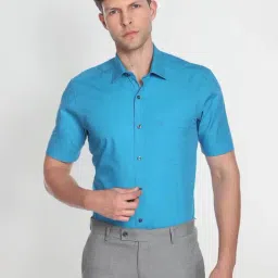 Arrow Blue Cotton Regular Fit Shirt-image-8
