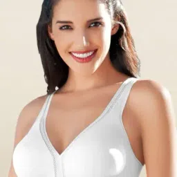 Enamor White Non Wired Non Padded Seamless Bra image 2