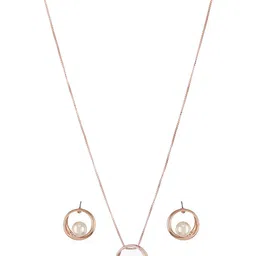 SARAF TRENDZ Rose Gold-Plated Beaded Jewellery Set image 2