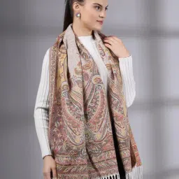 Mafadeny Pink Regular Fit Printed Stole image 5