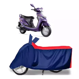 Auto Pearl Two Wheeler Cover with Bag for Mahindra Rodeo RZ, Red & Blue-picture-20