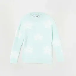 Fame Forever by Lifestyle Kids Mint Green Floral Print Full Sleeves Sweater-picture-41