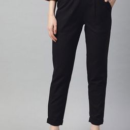 CORSICA Women Relaxed Pleated Pure Cotton Cigarette Trousers-picture-6
