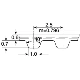Contitech Timing Belt 114 Teeth 285 mm Length 6 mm Width, 6 / T2.5 / 285 SS image 4