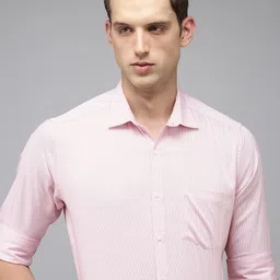 Park Avenue Pure Cotton Self Design Slim Fit Textured Formal Shirt-picture-22