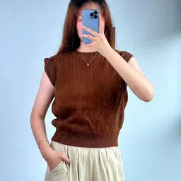 KPOP Women Round Neck Sleeveless Top-image-4