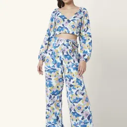 People by Pantaloons Blue & White Printed Co-Ords Set-picture-36
