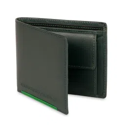 united colors of benetton fashion United Colors of Benetton Men Rfid Protected Kloten Global Coin Wallet - Forest Green image 2