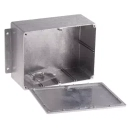RS PRO Silver Die Cast Aluminium Enclosure, IP65, Flanged, Silver Lid, 184.8 x 127.4 x 76.3mm Model No 5174178 image 3