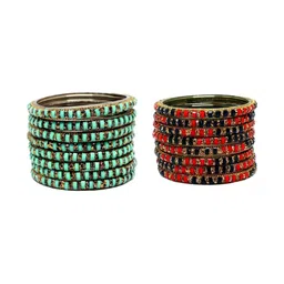 THE BLAZZE Multi Glass Artificial Stones Bangle-picture-18