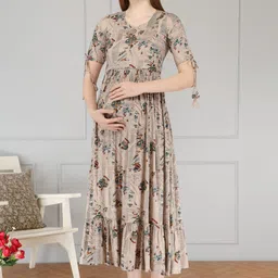 SupBir Women Printed Maternity Anarkali Kurta image 4