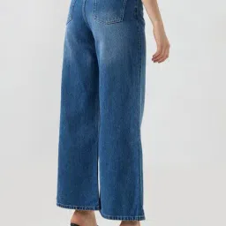 Spykar Mid Blue Solid Loose Fit High Rise Jeans image 2