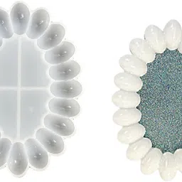 FirstTry Bubble Coaster Mould I Silicone Irregular Pebbles Epoxy Resin Deep Casting Tray I for DIY Homemade Ornament Art Crafts Jewellery Storage Ring Trinket Container Cup Mat Home Table Décor (Oval) image 1