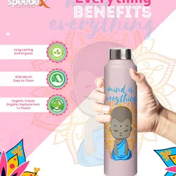 Speedex Multicoloured & Multicoloured Single Stainless Steel Printed Single Wall Vacuum Water Bottle image 5