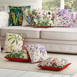 Sej by Nisha Gupta Pack of 8 Florals Premium 12 by 12 Cushion Covers - Green-picture-3