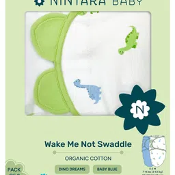 NINTARA BABY Wake Me Not Swaddle Wrap 100% Organic Cotton, Ultra-Soft Newborn Sleep Sack with Safe Velcro (0-3 Months) - Pack of 2-picture-11