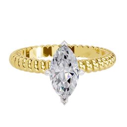 Sparkles 14KT Gold 1.25 Ct Lab Grown Marquise Shape Solitaire Diamond Ring - 3.74g-picture-13