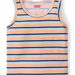 Babyhug 100% Cotton Knit Sleeveless Vests with Animal Print & Stripes Pattern Pack of 3 - Multicolor image 2