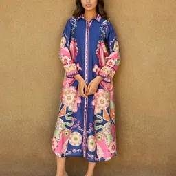 Dora Dori Women Printed Shirt Midi Dress-image-77
