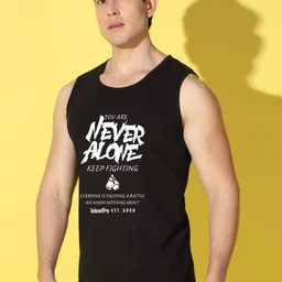 WOOSTRO Printed Gym Innerwear Vest VWS26 ALONE BLACK image 4