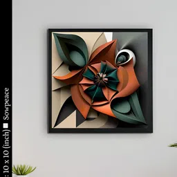 SOWPEACE Red & Green 1 Piece Canvas Abstract Wall Paintings-picture-26