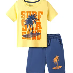 Honeyhap Boys Graphic Printed Pure Cotton T-shirt & Shorts Night Suit-picture-48