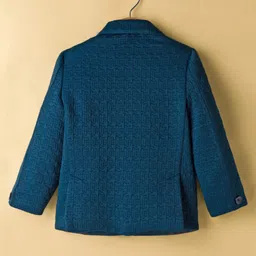 Robo Fry Cotton Woven Full Sleeves Solid Blazer With Printed Inner Tee - Teal Blue image 5