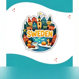 GIFTSHALA Yellow & Blue Sweden Printed Decorative Magnets image 5