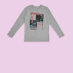 Pantaloons Junior Grey Cotton Printed Full Sleeves T-Shirt-picture-44