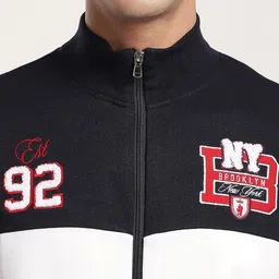 R&B Men Brand Logo Colourblocked Sporty Jacket with Embroidered image 2