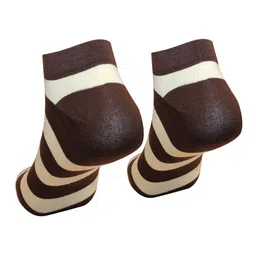 Man Arden Men Brown & Beige Striped Ankle-Length Socks image 5