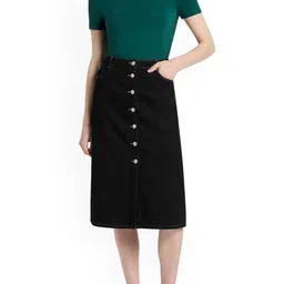 Tripursundari Fashion Straight Midi Denim Skirt-picture-35