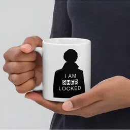 Mr UVD White & Black Typography Printed Ceramic Glossy Mugs 350 ml image 2