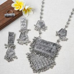 Teejh Simi Silver Oxidised Jewellery Set-picture-48